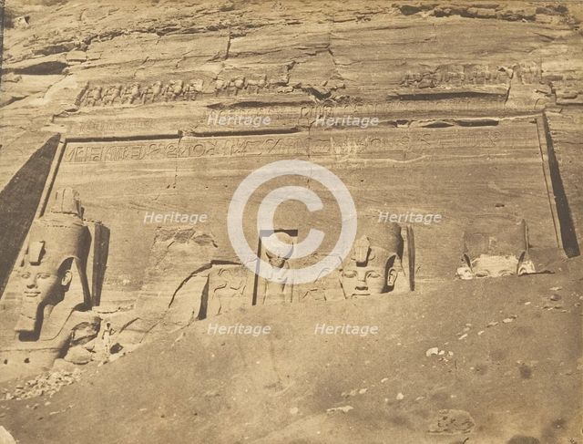 Vue de la façade du Spéos de Phré, à Abousembil, March 1850. Creator: Maxime du Camp.