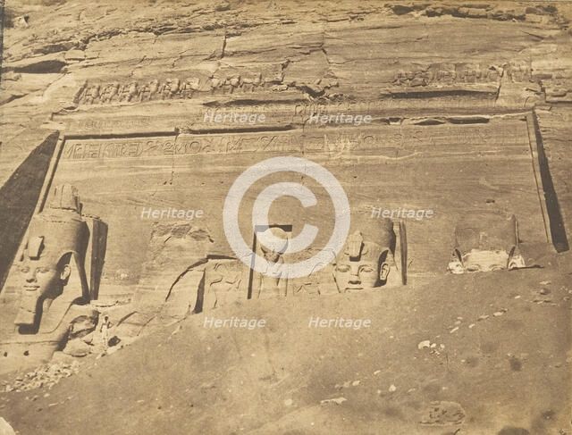 Vue de la façade du Spéos de Phré, à Abousembil, March 1850. Creator: Maxime du Camp.