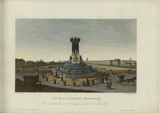 Vue de la fontaine triomphale en construction sur l'emplacement de la Bastille, 1817-1824. Creator: Courvoisier-Voisin, Henri (1757-1830)