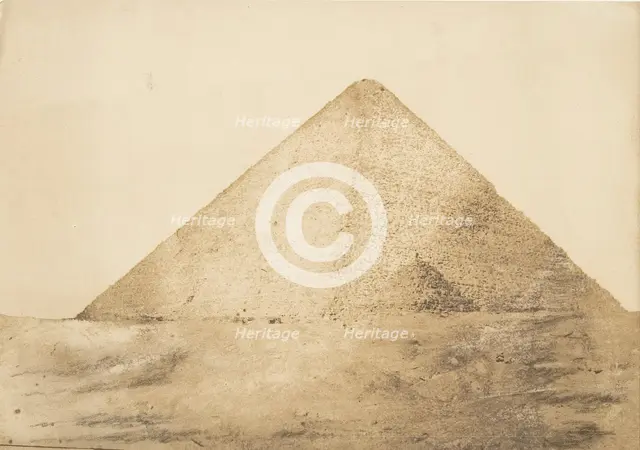 Vue de la grande pyramide (Chéops) prise à l'angle S.E., December 1849. Creator: Maxime du Camp.