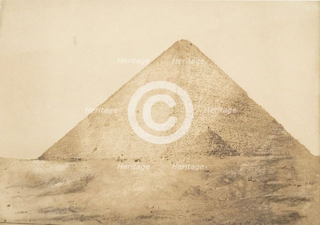 Vue de la grande pyramide (Chéops) prise à l'angle S.E., December 1849. Creator: Maxime du Camp.