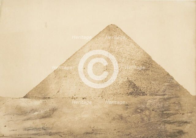 Vue de la grande pyramide (Chéops) prise à l'angle S.E., December 1849. Creator: Maxime du Camp.