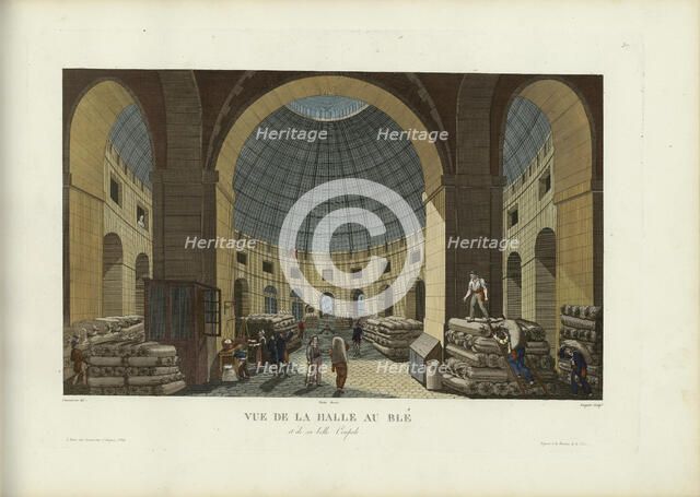 Vue de la halle au blé et de sa belle coupole, 1817-1824. Creator: Courvoisier-Voisin, Henri (1757-1830).