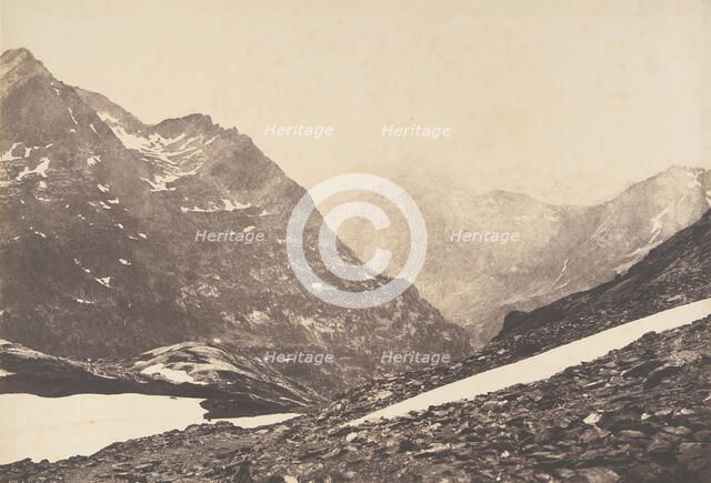 Vue de la partie de la Maladetta et des montagnes du haut du port de Vénasque, 1853. Creator: Joseph Vigier.