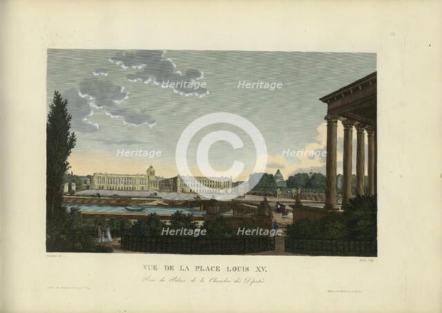 Vue de la place Louis XV, prise du palais de la Chambre des Députés, 1817-1824. Creator: Courvoisier-Voisin, Henri (1757-1830).