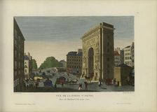 Vue de la Porte Saint-Denis, prise du boulevard du même nom, 1817-1824. Creator: Courvoisier-Voisin, Henri (1757-1830)