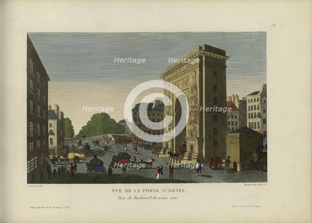 Vue de la Porte Saint-Denis, prise du boulevard du même nom, 1817-1824. Creator: Courvoisier-Voisin, Henri (1757-1830).
