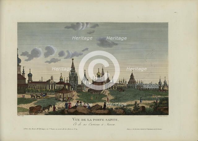 Vue de la Porte sainte, et de ses environs à Moscou, 1817-1824. Creator: Courvoisier-Voisin, Henri (1757-1830).