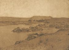 Vue de la première Cataracte, prise à l'Ouest, entre Assouan et Philae, 1849-50. Creator: Maxime du Camp