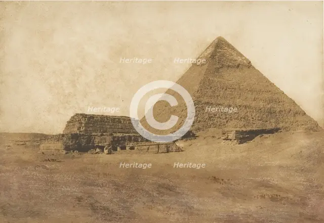 Vue de la seconde Pyramide, prise au Sud-Est, December 1849. Creator: Maxime du Camp.