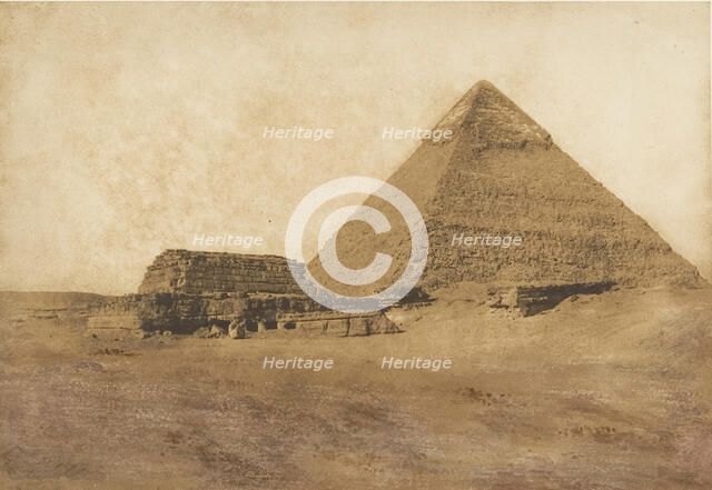 Vue de la seconde Pyramide, prise au Sud-Est, December 1849. Creator: Maxime du Camp.