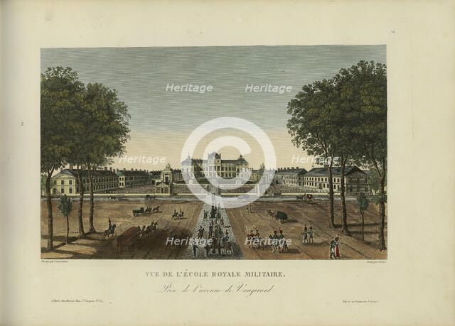 Vue de l'Ecole royale militaire, prise de l'avenue de Vaugirard, 1817-1824. Creator: Courvoisier-Voisin, Henri (1757-1830).