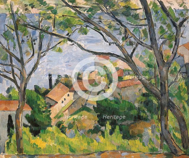 Vue de l'Estaque à travers les arbres, 1879. Creator: Cézanne, Paul (1839-1906).