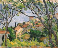 Vue de l'Estaque à travers les arbres, 1879. Creator: Cézanne, Paul (1839-1906)