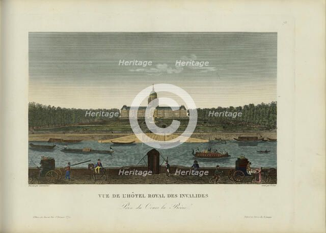 Vue de l'hôtel royal des Invalides, prise du Cours-la-Reine, 1817-1824. Creator: Courvoisier-Voisin, Henri (1757-1830).