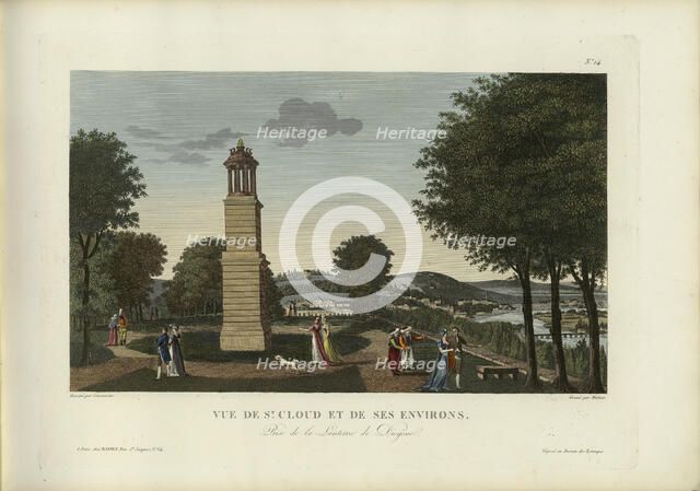 Vue de Saint-Cloud et de ses environs, prise de la Lanterne de Diogène, 1817-1824. Creator: Courvoisier-Voisin, Henri (1757-1830).