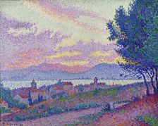 Vue de Saint-Tropez, coucher de soleil au bois de pins , 1896. Creator: Signac, Paul (1863-1935)