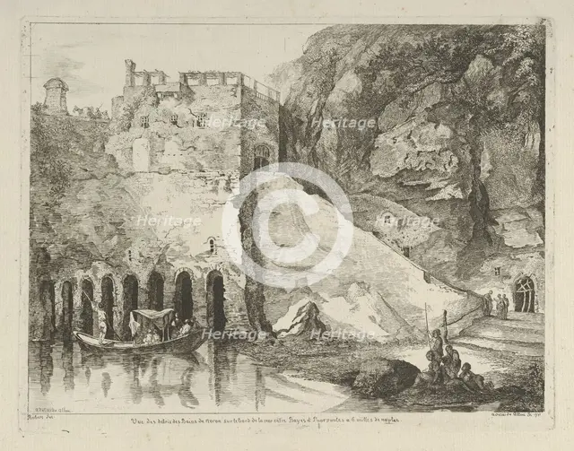 Vue des debris des bains de Neron from Differentes vues dessiné d'après nature... ..., 18th century. Creator:  Adélaide Allou.