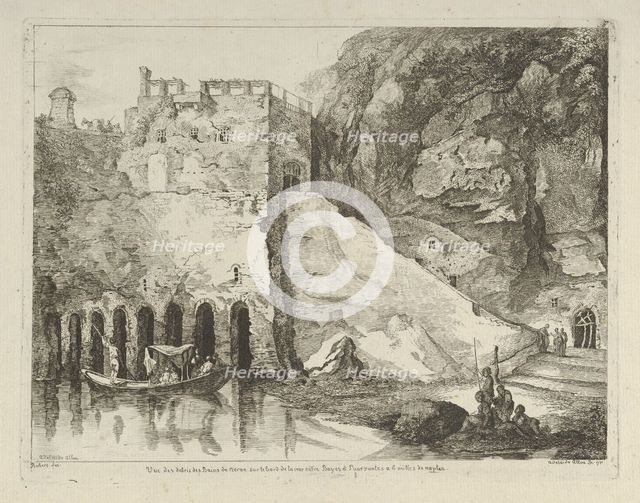 Vue des debris des bains de Neron from Differentes vues dessiné d'après nature... ..., 18th century. Creator:  Adélaide Allou.