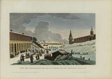 Vue des montagnes de glace pendant le carnaval à Moscou, 1817-1824. Creator: Courvoisier-Voisin, Henri (1757-1830)