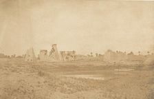 Vue des propylées du palais de Karnac, prise du Sud-Est, 1849-50. Creator: Maxime du Camp