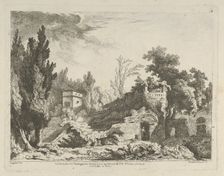 Vue des restes d'un théâtre from Differentes vues dessiné d'après nature... dans l..., 18th century. Creator: Adélaide Allou