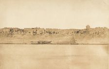 Vue générale d'Esné (No. 1 extrêmité Sud), 1849-50. Creator: Maxime du Camp