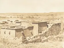Vue générale du Temple de Kalabcheh (Talmis), prise de la montagne, April 8, 1850. Creator: Maxime du Camp