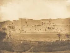 Vue générale de l'ile de Philae, prise de l'ile de Begueh (Ouest), 1849-50. Creator: Maxime du Camp
