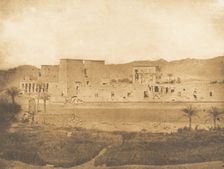 Vue générale de l'ile de Philae, prise de l'ile de Begueh (Ouest), 1849-50. Creator: Maxime du Camp