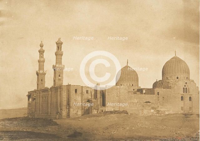 Vue générale de la Mosquée et du Tombeau de Sultan Bezkouk, El-Melek..., December 1849-January 1850. Creator: Maxime du Camp.