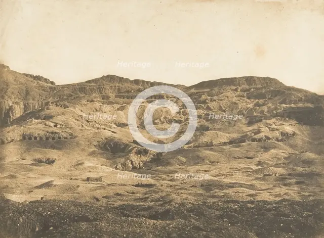 Vue générale de la Nécropole de Thèbes (Gournah), 1849-50. Creator: Maxime du Camp.