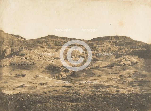 Vue générale de la Nécropole de Thèbes (Gournah), 1849-50. Creator: Maxime du Camp.