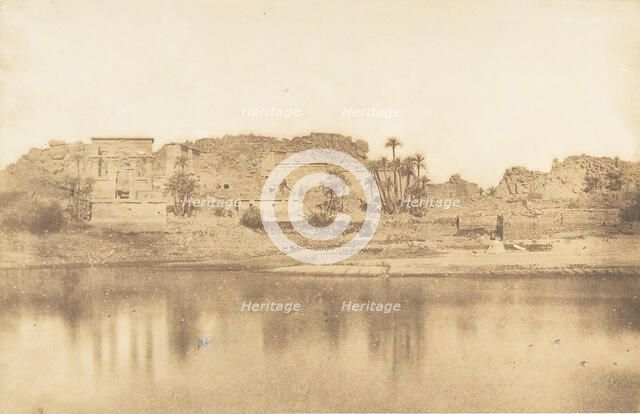 Vue générale de l'ile de Philae, prise de l'Est, 1849-50. Creator: Maxime du Camp.