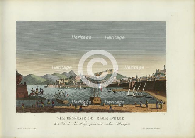 Vue générale de l'ile d'Elbe, de la ville de Porto-Ferrajo, présentement résidence..., 1817-1824. Creator: Courvoisier-Voisin, Henri (1757-1830).