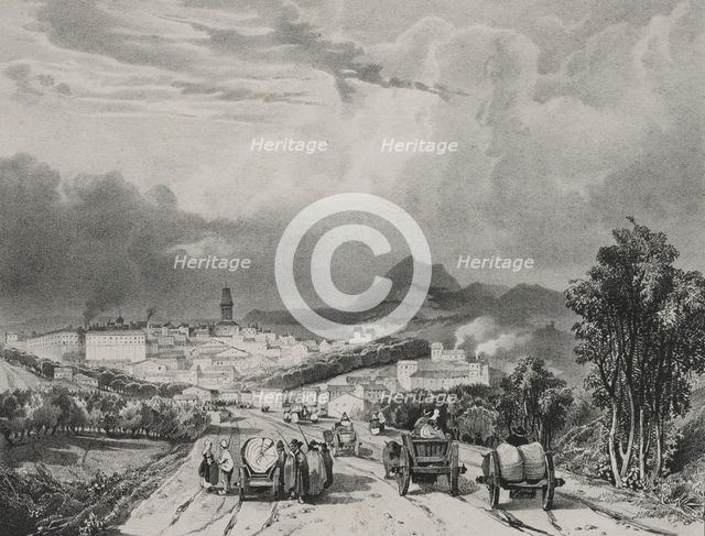 Vue generale de Riom, Auvergne, 1829. Creator: Adrien Dauzats (French, 1804-1868).
