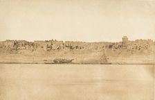 Vue générale d'Esné (No. 1 extrêmité Sud), 1849-50. Creator: Maxime du Camp