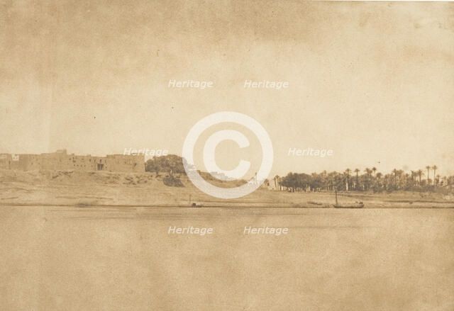 Vue générale d'Esné (No. 3, pointe Nord), 1849-50. Creator: Maxime du Camp.