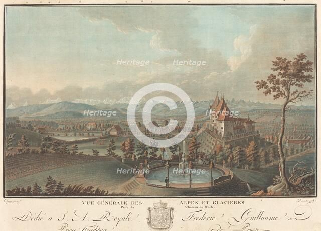 Vue generale des Alpes et Glaciers. Creator: Charles-Melchior Descourtis.