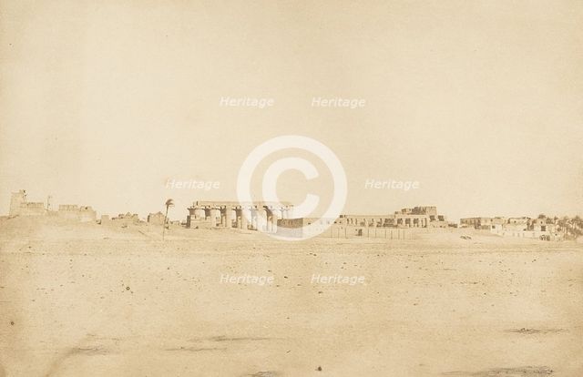 Vue générale des Ruines de Louxor, prise de l'Ouest (Thèbes), 1849-50. Creator: Maxime du Camp.