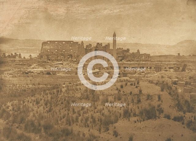 Vue générale des Ruines du Palais de Karnac (prise à l'Est) - Thèbes, 1849-50. Creator: Maxime du Camp.