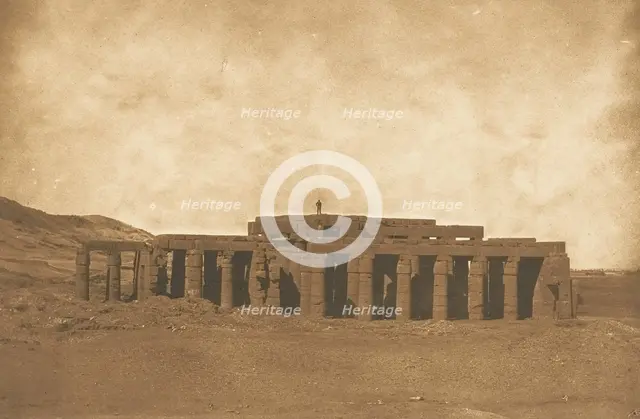 Vue générale des Ruines du Rhamesseum, à Thèbes (Tombeau d'Osymandian), 1849-50. Creator: Maxime du Camp.