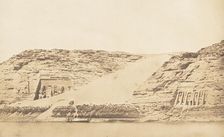 Vue générale des Spéos de Phré et d'Athor, à Abousembil, prise de l'ile, March 29, 1850. Creator: Maxime du Camp