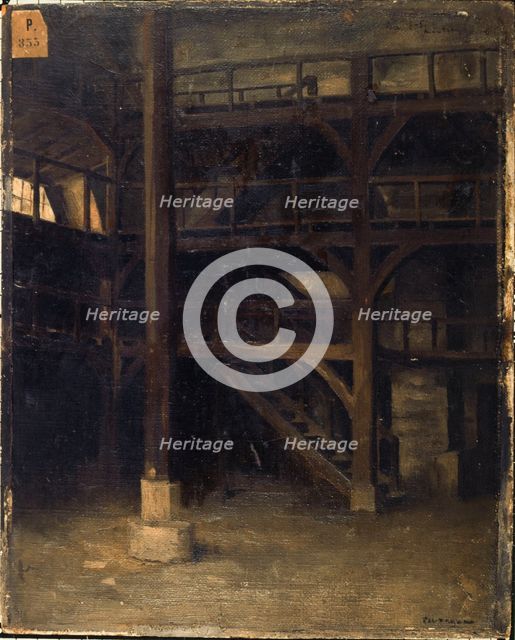 Vue intérieure de l'ancien manège de la rue Sainte-Marguerite, à l'emplacement de..., 1875. Creator: Pascal Adolphe Jean Dagnan-Bouveret.