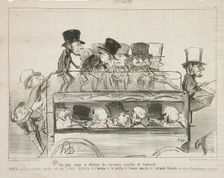 Vue plan coupé et elévation des nouveau omnibus du boulevard, 1853. Creator: Honore Daumier