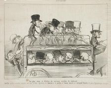 Vue plan coupé et elévation des nouveau omnibus du boulevard, 1853. Creator: Honore Daumier