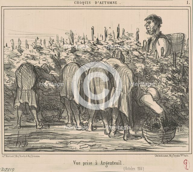 Vue prise a Argenteuil (Octobre 1856), 19th century. Creator: Honore Daumier.