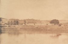 Vue prise à l'Est de Philae - Village de Abou-Kouli; Route d'Assouan, 1849-50. Creator: Maxime du Camp