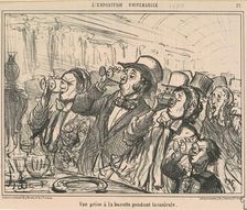 Vue prise a la buvette pendant la canicule, 19th century. Creator: Honore Daumier