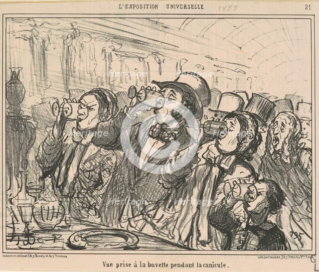 Vue prise a la buvette pendant la canicule, 19th century. Creator: Honore Daumier.